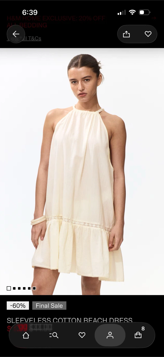 H&M light yellow summer dress