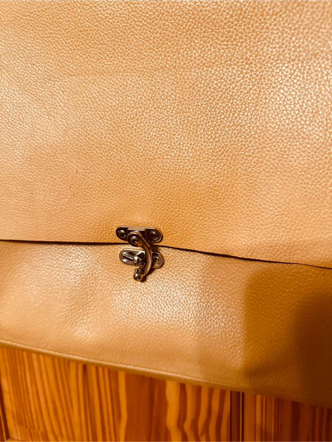 Handmade Tan Genuine Leather Messenger Bag with Zipper Pocket - photo 3