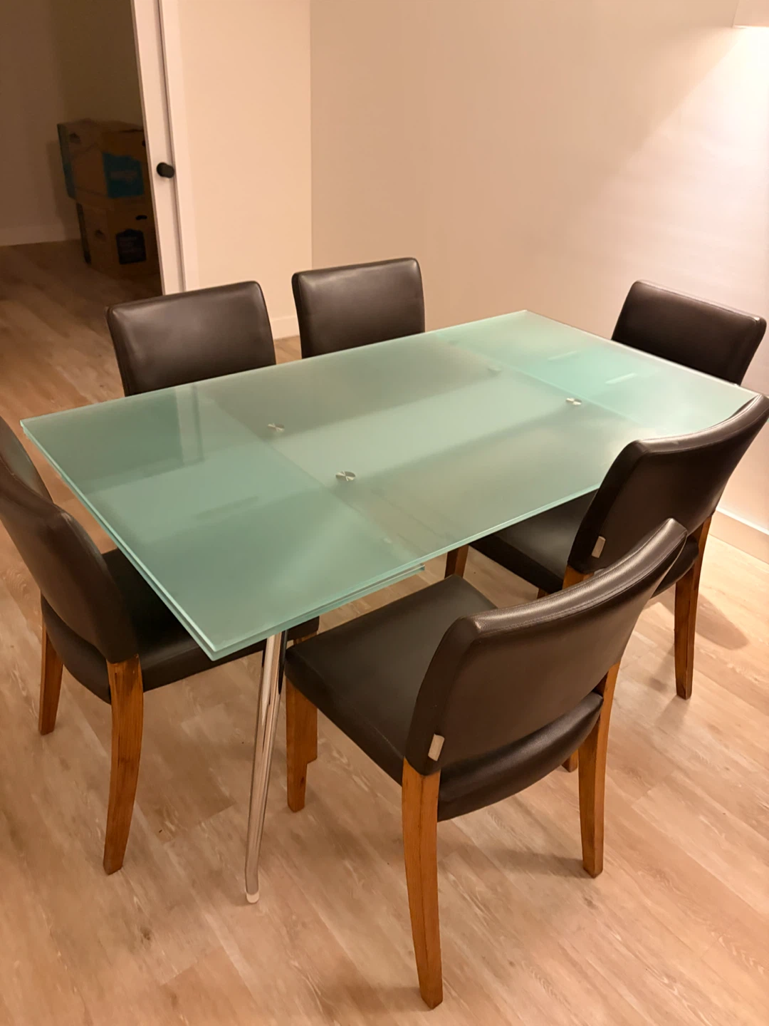 6 Habitat Dining Chair  – Dark Brown Leather