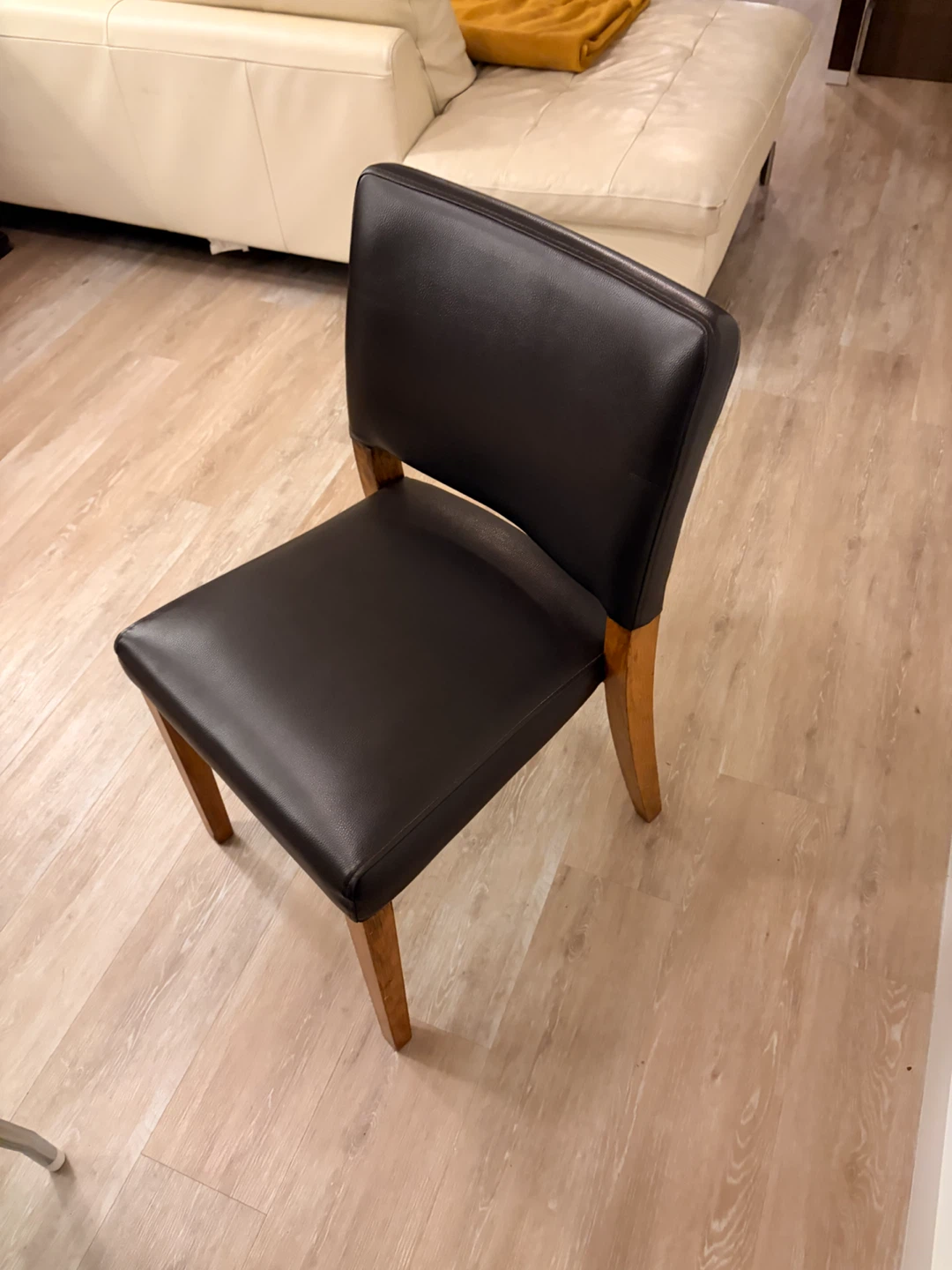 6 Habitat Dining Chair  – Dark Brown Leather - photo 3