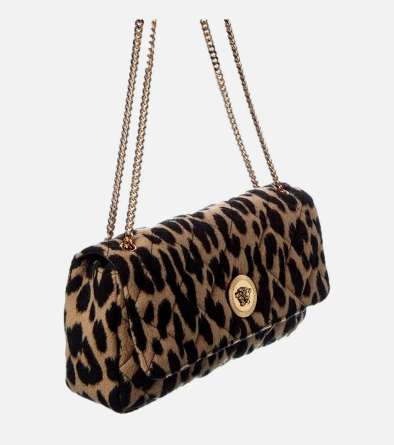Versace Leopard Wool Flap Shoulder Bag - photo 2