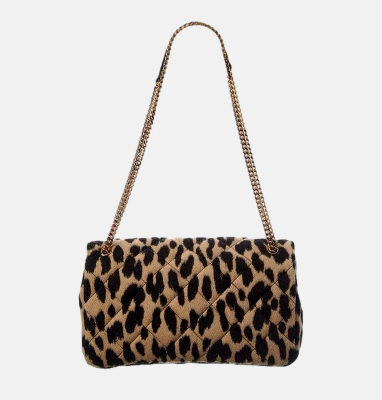 Versace Leopard Wool Flap Shoulder Bag - photo 3
