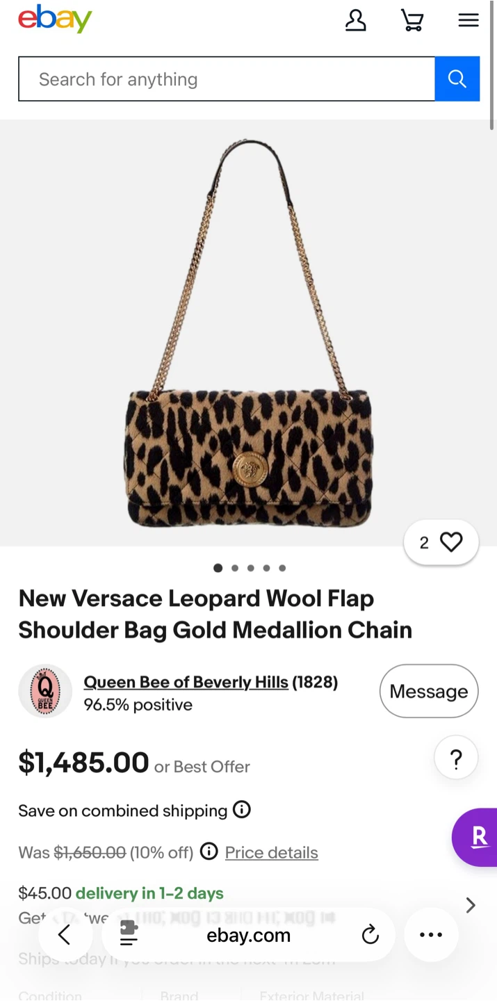 Versace Leopard Wool Flap Shoulder Bag - photo 5