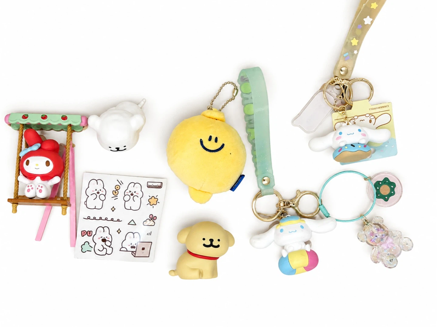 Cute Sanrio Character Keychain & Figure Bundle