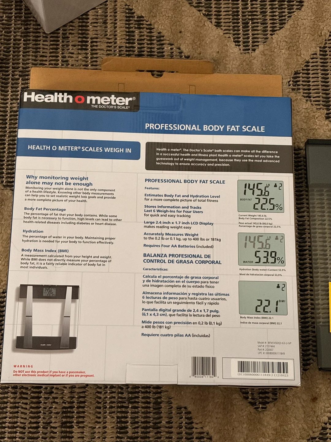 Health o meter Professional Digital Body Fat Scale - photo 3