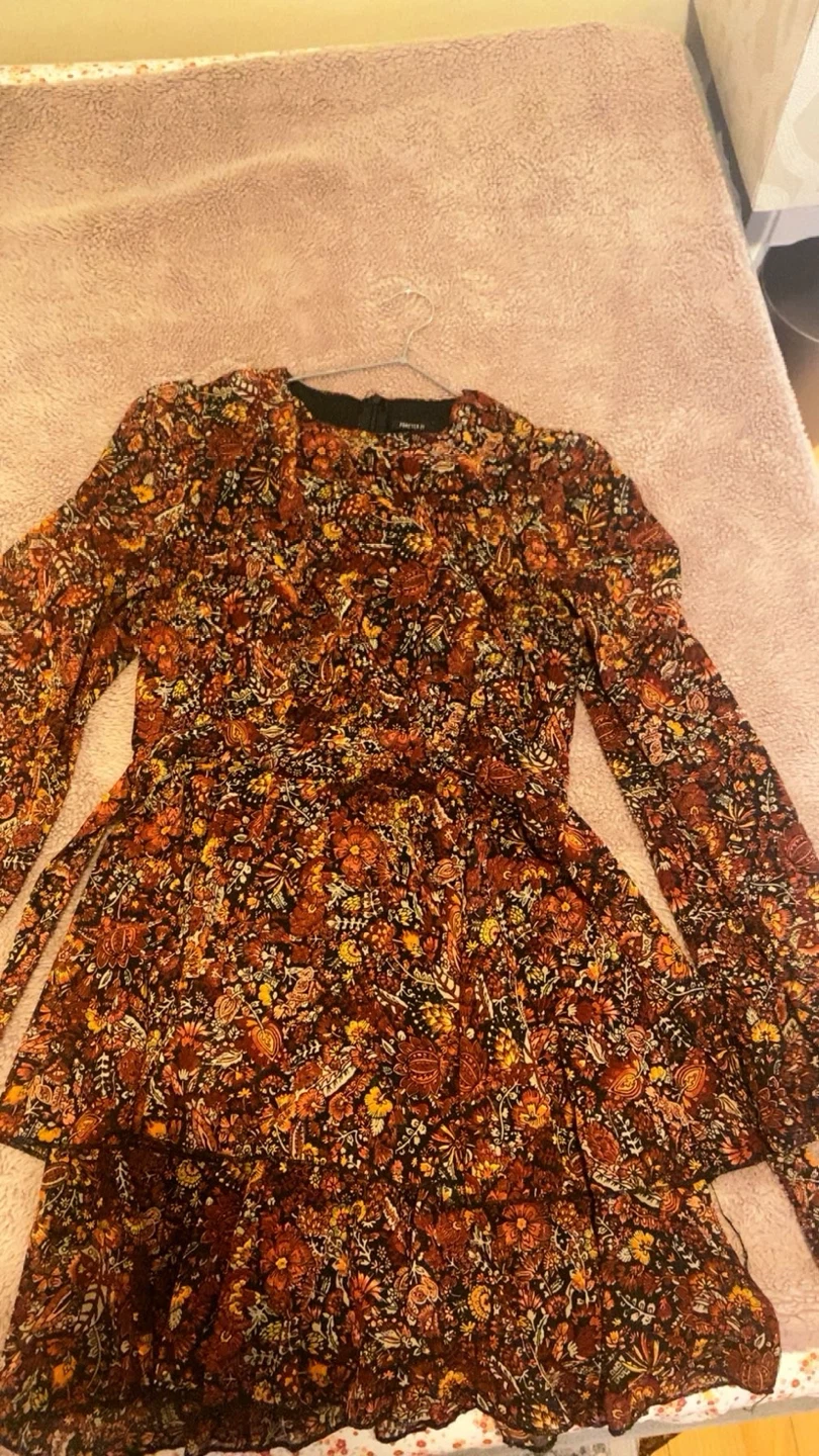 Forever 21 Floral Print Long Sleeve Mini Dress, size Medy - photo 2