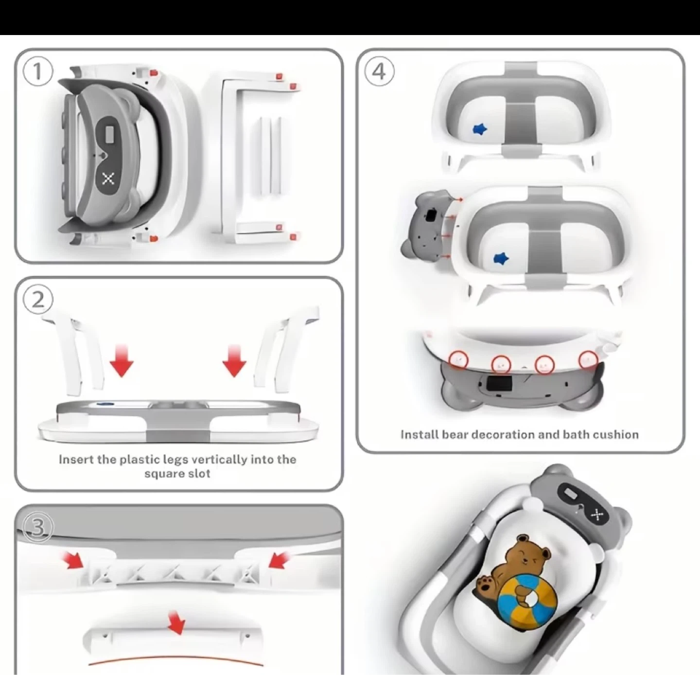 Collapsible Baby Bathtub with Digital Thermometer - photo 2