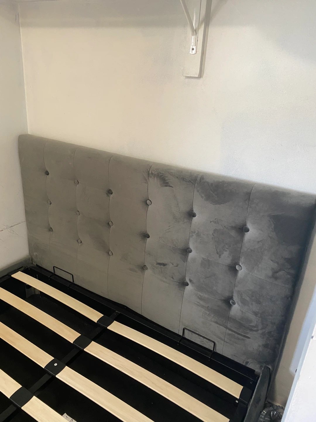 Grey Velvet Storage Bed Frame - photo 5