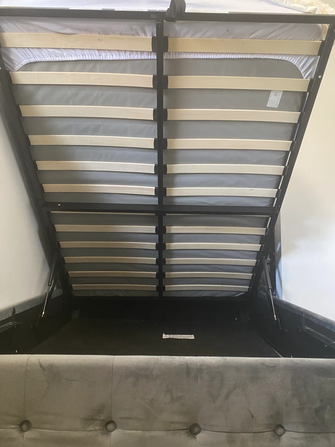 Grey Velvet Storage Bed Frame - photo 2