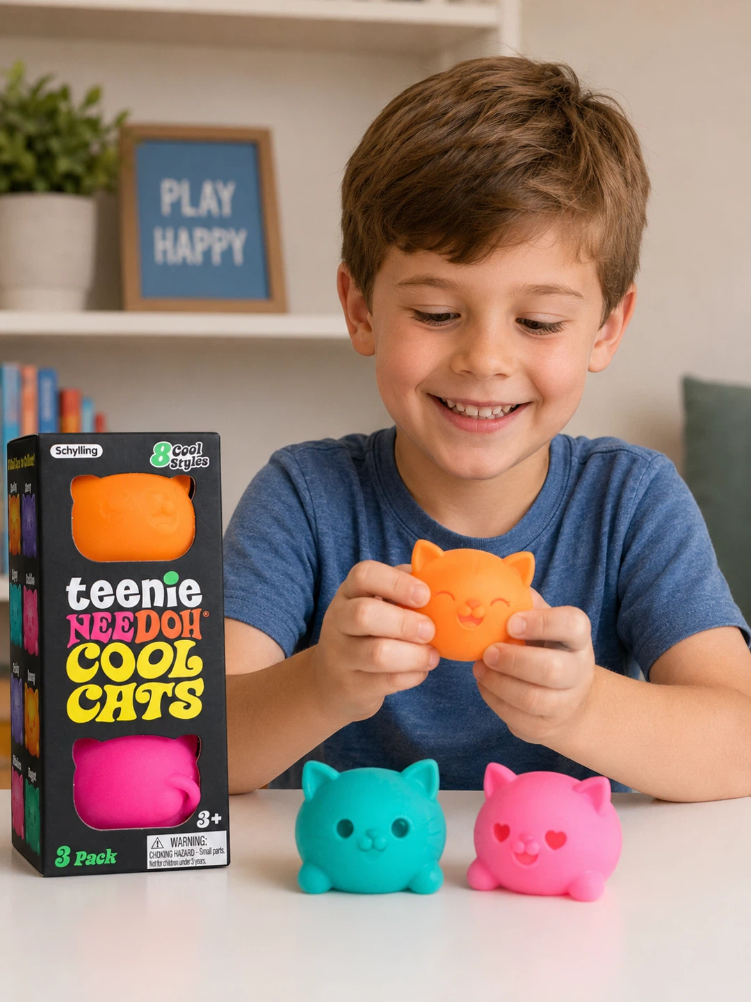 NeeDoh Teenie Cool Cats 3-Pack Squishy Fidget Toys - photo 2