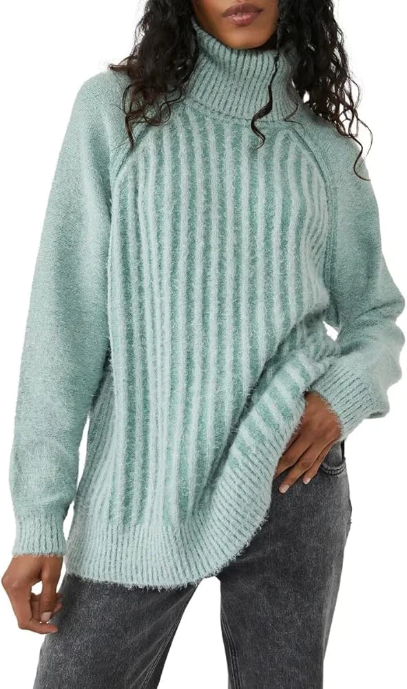 Free People Big City Knit Turtleneck Sweater