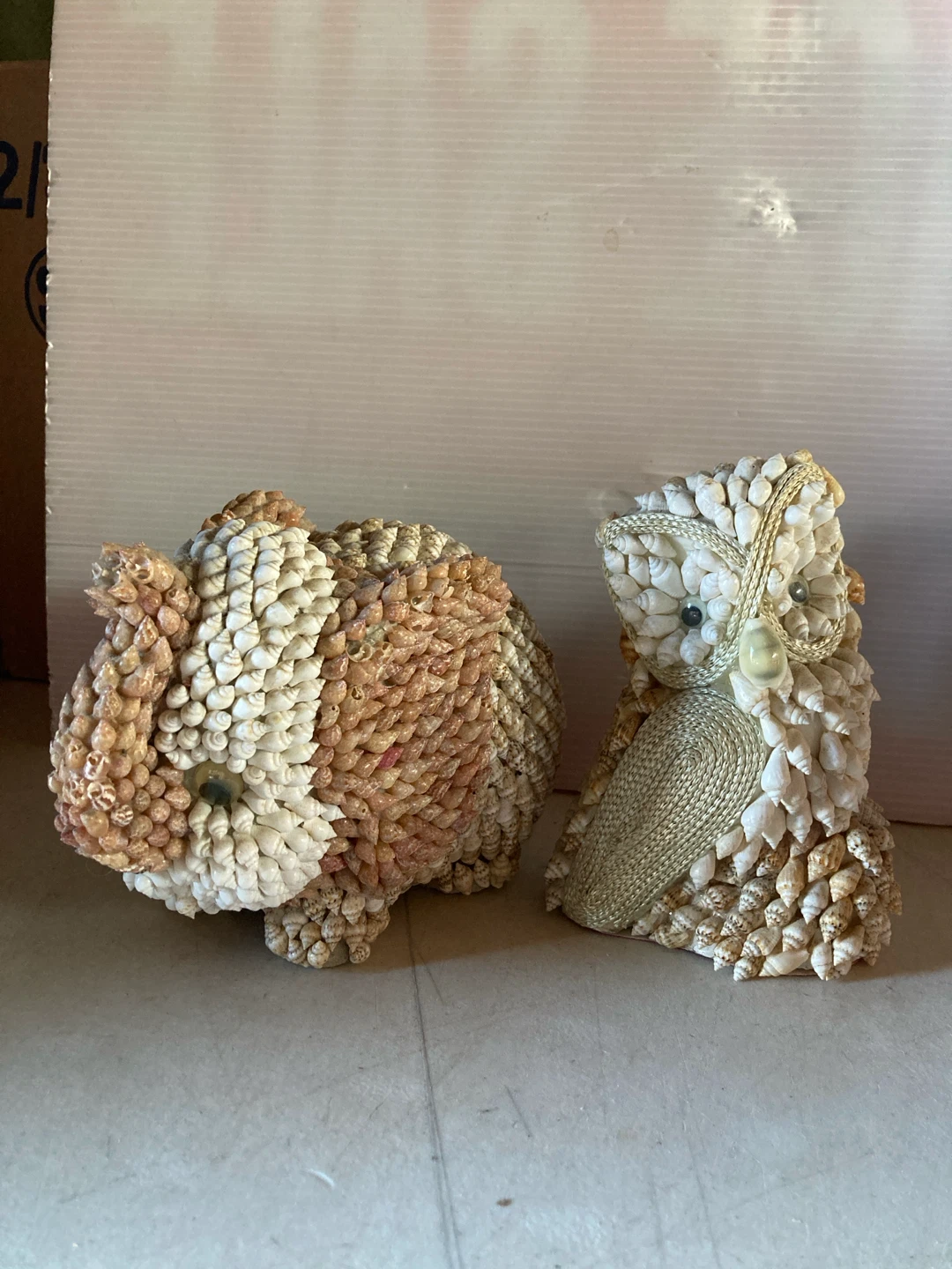 Handmade seashell figures
