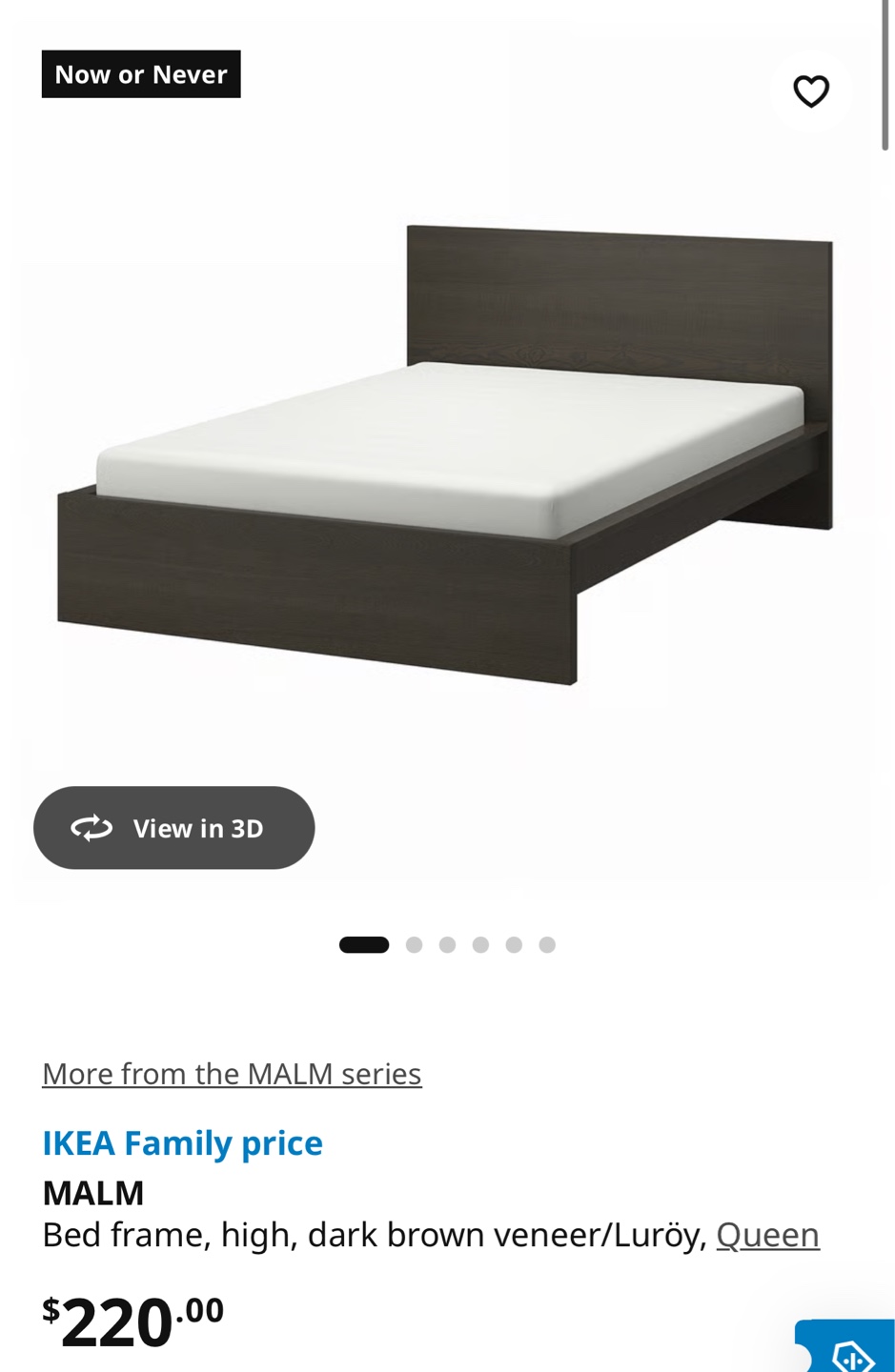 IKEA MALM Bed Frame Black - Queen