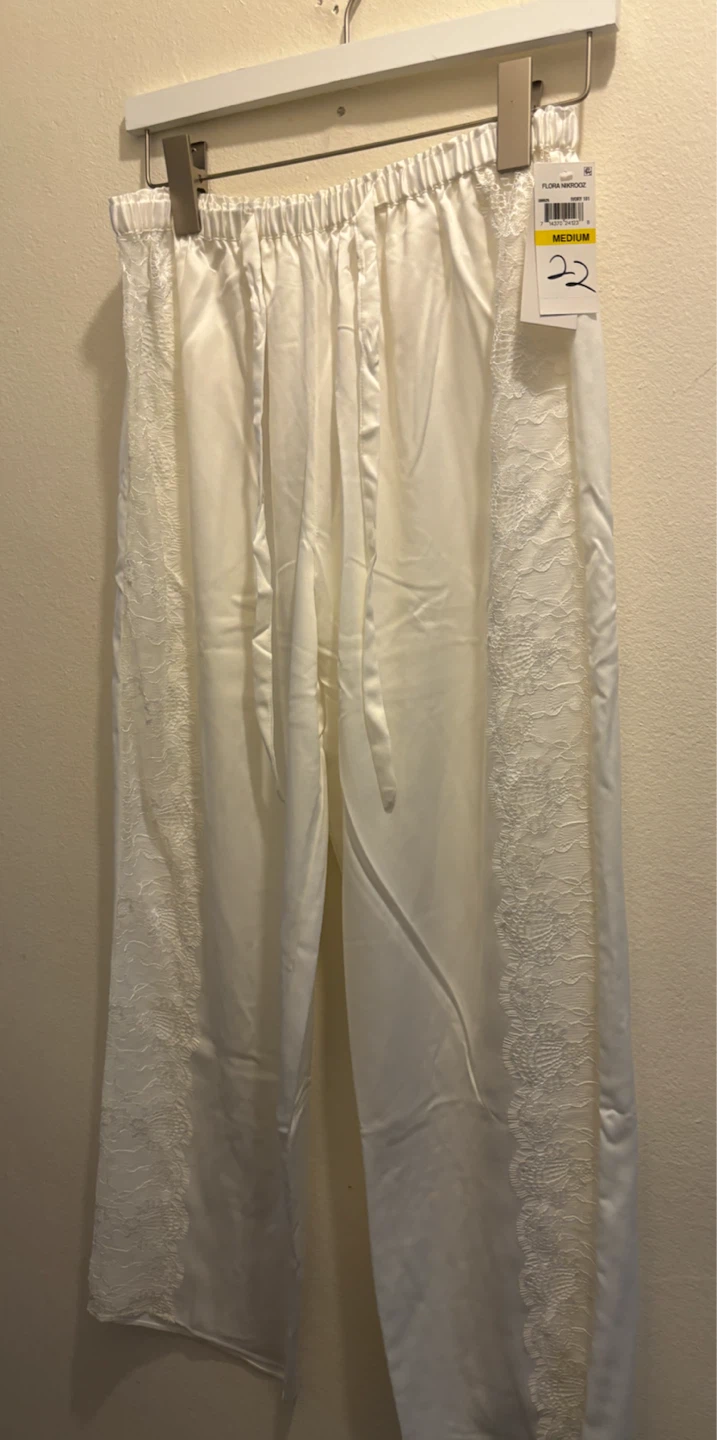 NEW-Flora Nikrooz Pajama Pants w/ Ivory Lace Trim