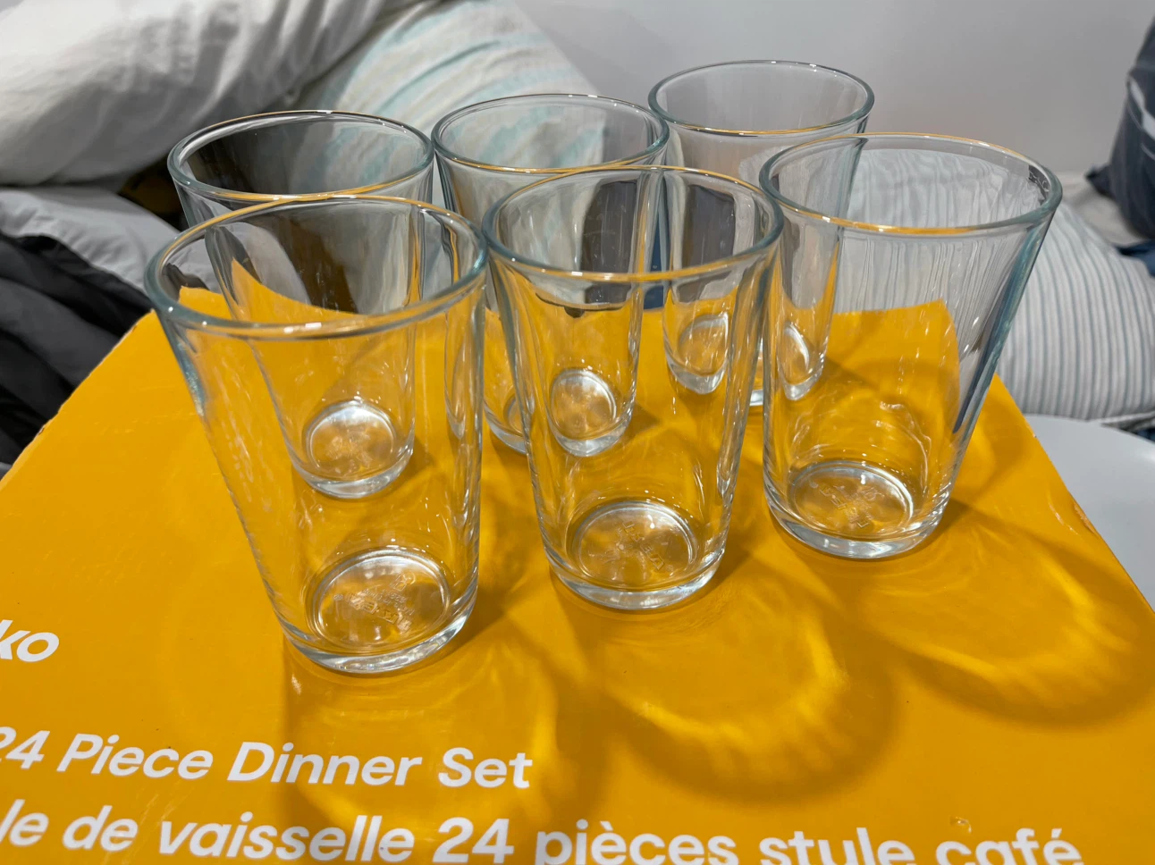 Set of 6 Clear Glass glass
