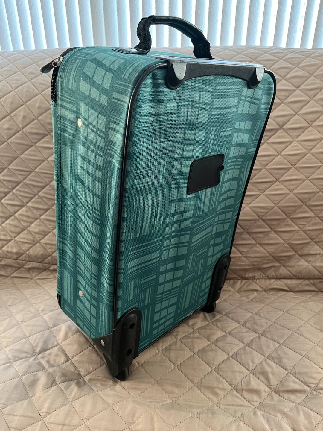 Teal Plaid Rolling Suitcase - photo 3