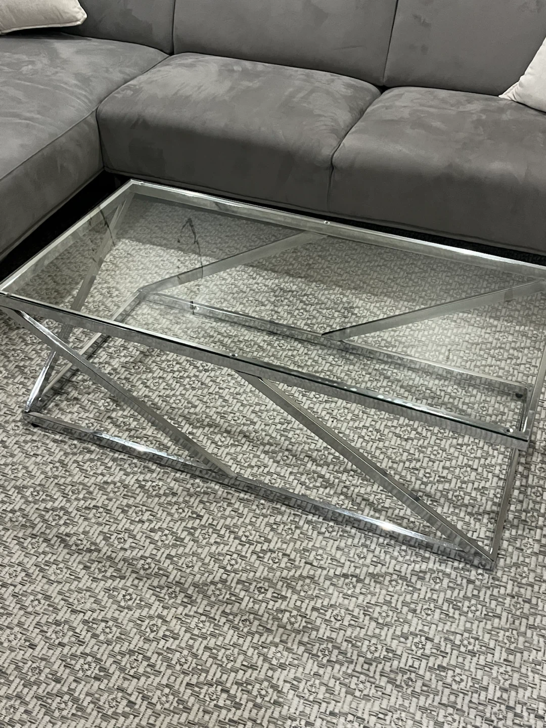 Glass and Chrome Coffee Table
