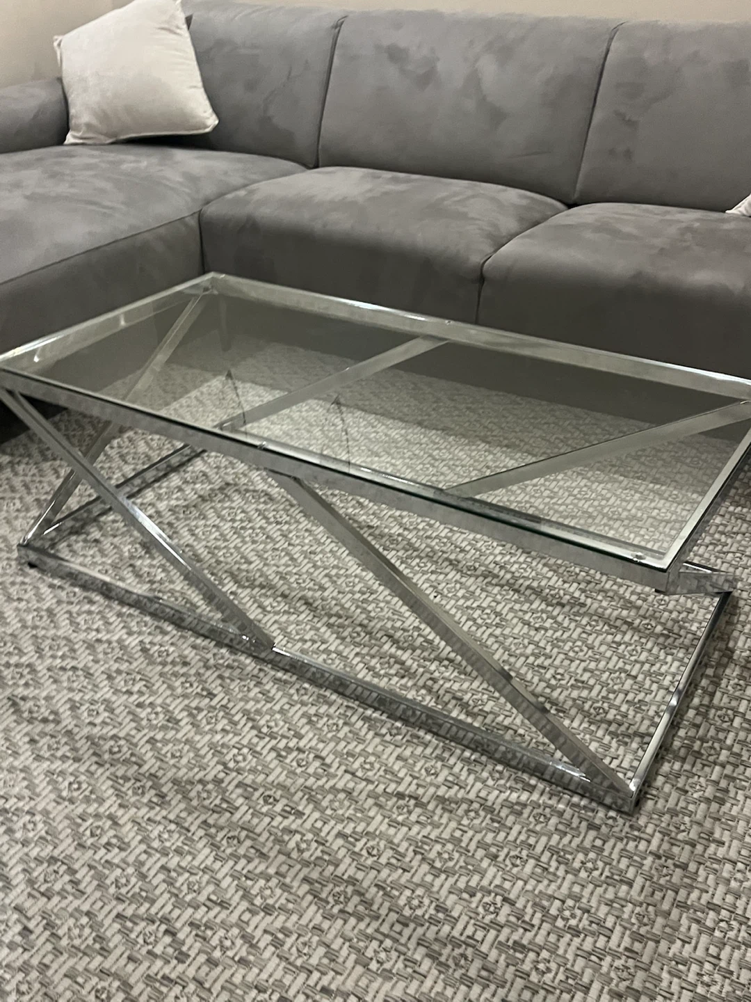 Glass and Chrome Coffee Table - photo 2