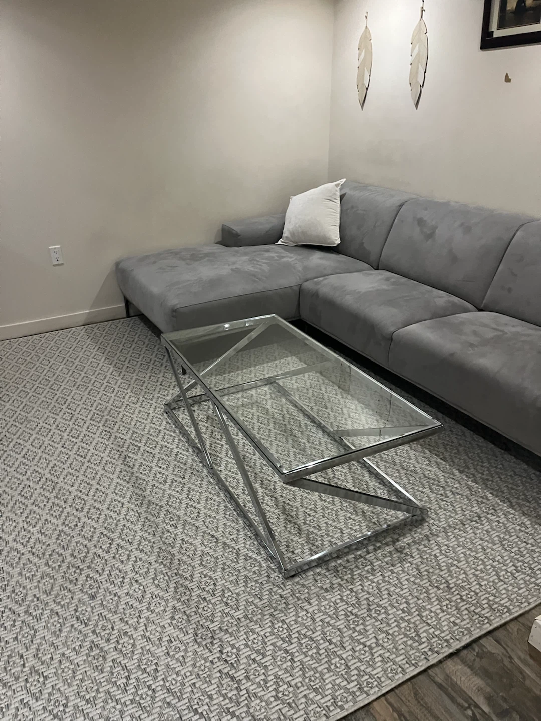 Glass and Chrome Coffee Table - photo 3