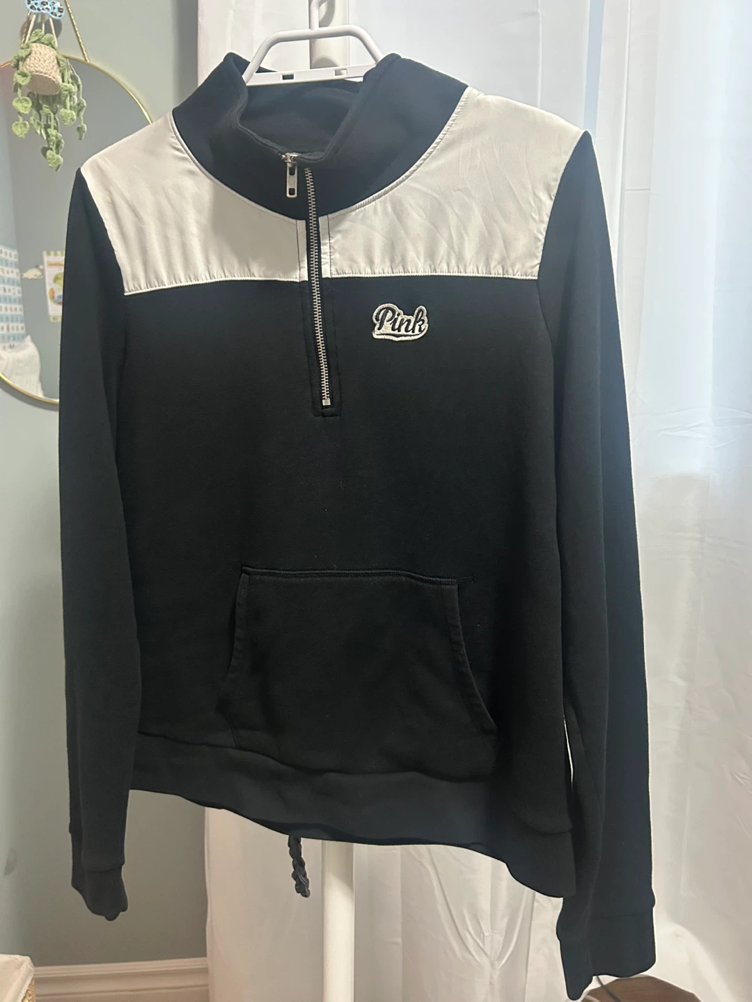 Black and white Victoria’s Secret Pink zip up hoodie 2016 (?)