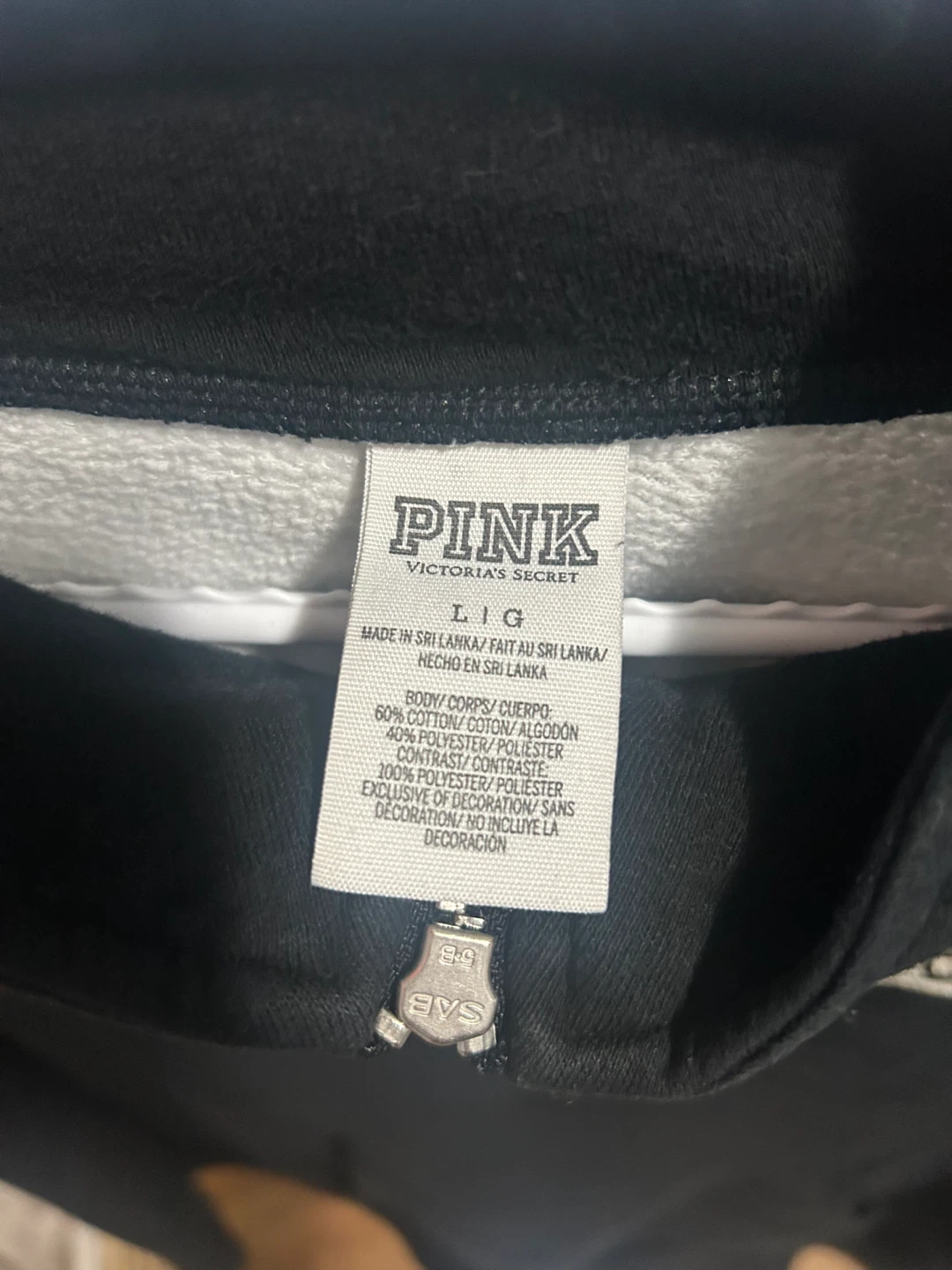 Black and white Victoria’s Secret Pink zip up hoodie 2016 (?) - photo 4