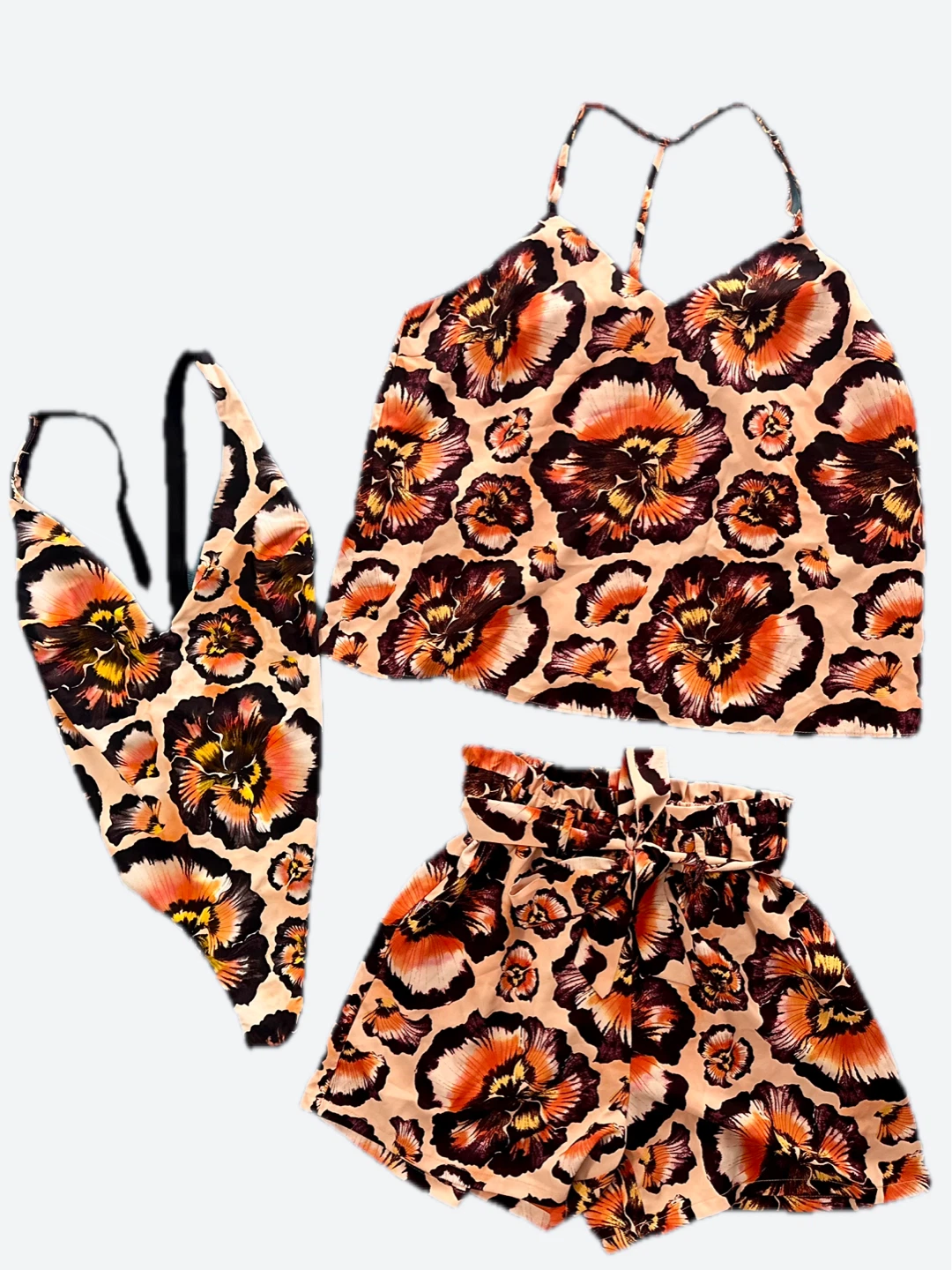 Women's Floral Print Swimsuit and Matching Set