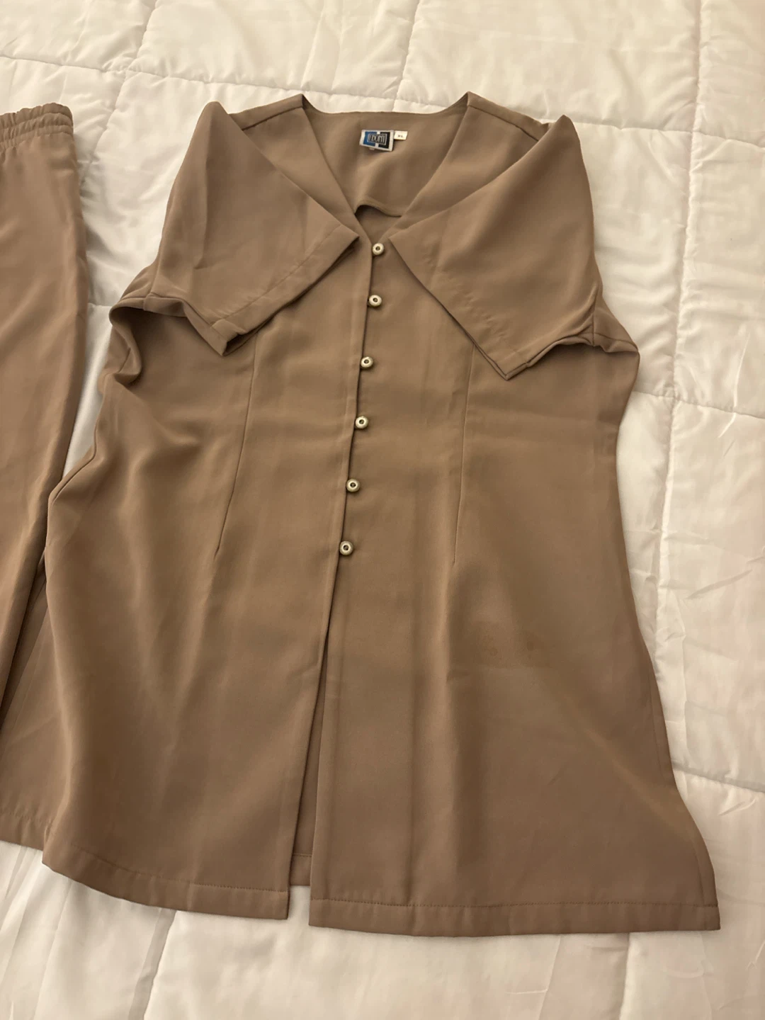 Fall Beige Two-Piece Skirt Suit Set