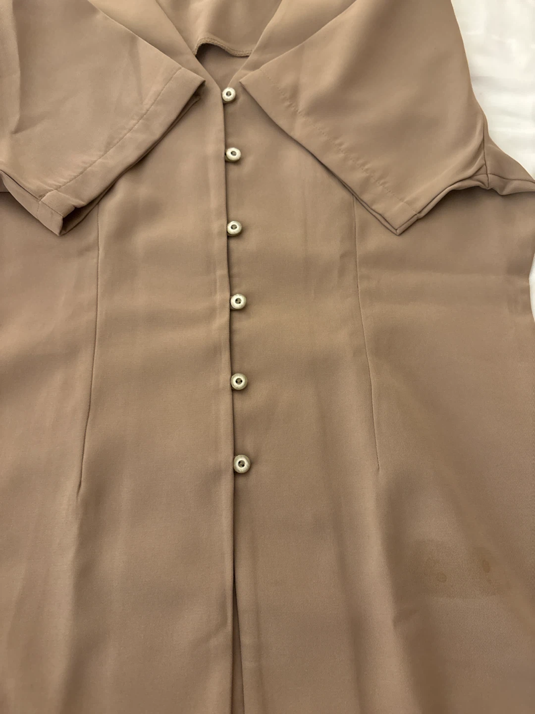 Fall Beige Two-Piece Skirt Suit Set - photo 5