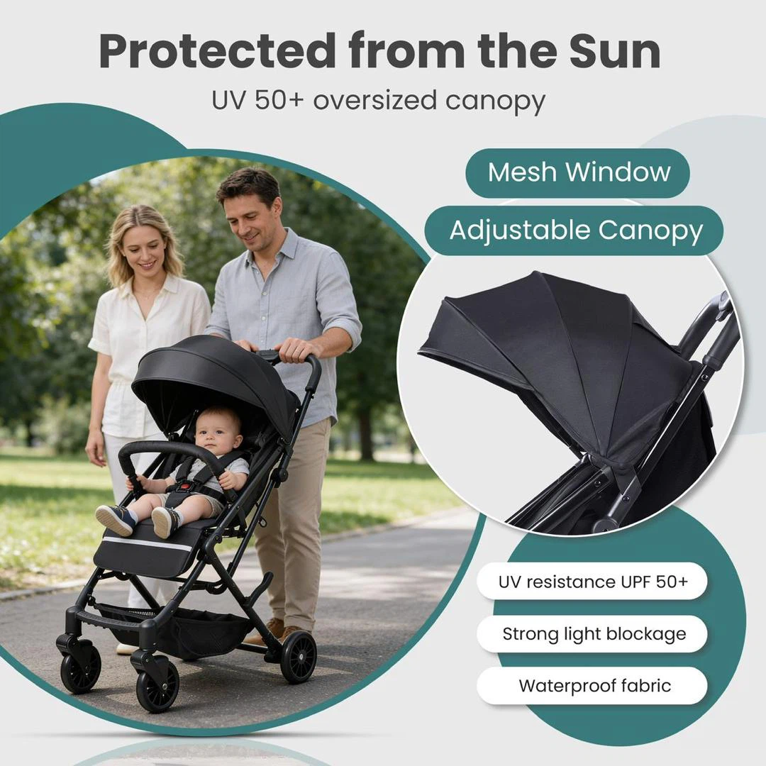 DrBash Compact Fold Baby Stroller, Lightweight Toddler Stroller - photo 5
