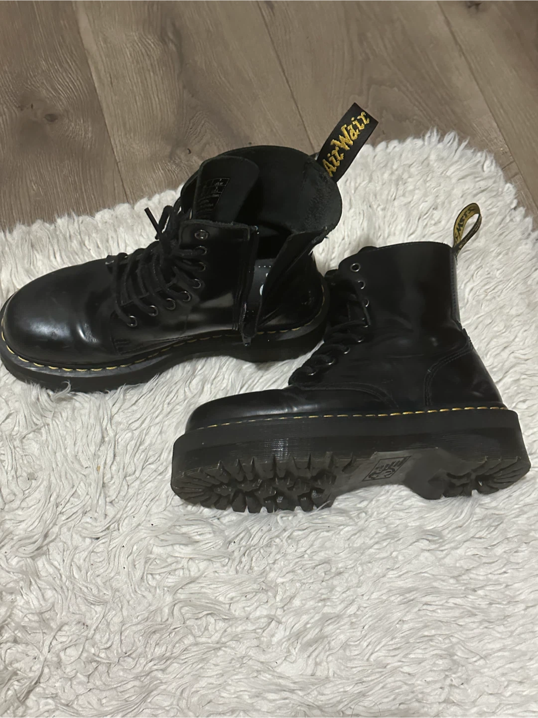 Dr. Martens Black Leather Platform Boots - photo 3