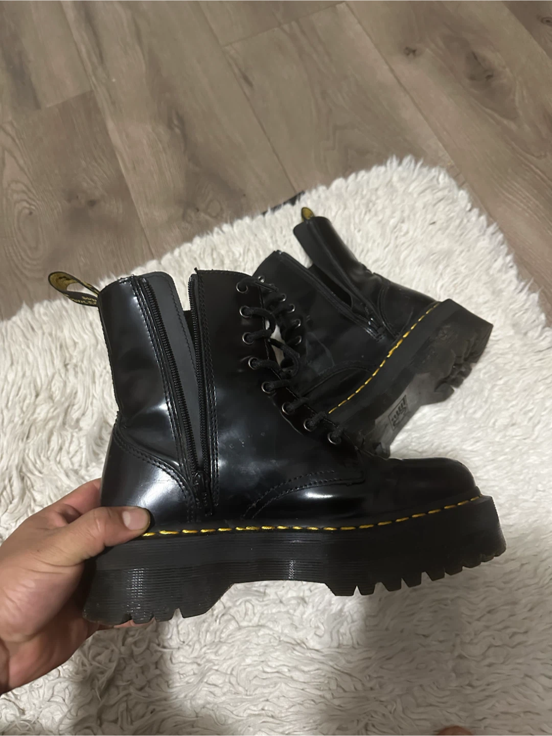 Dr. Martens Black Leather Platform Boots - photo 4