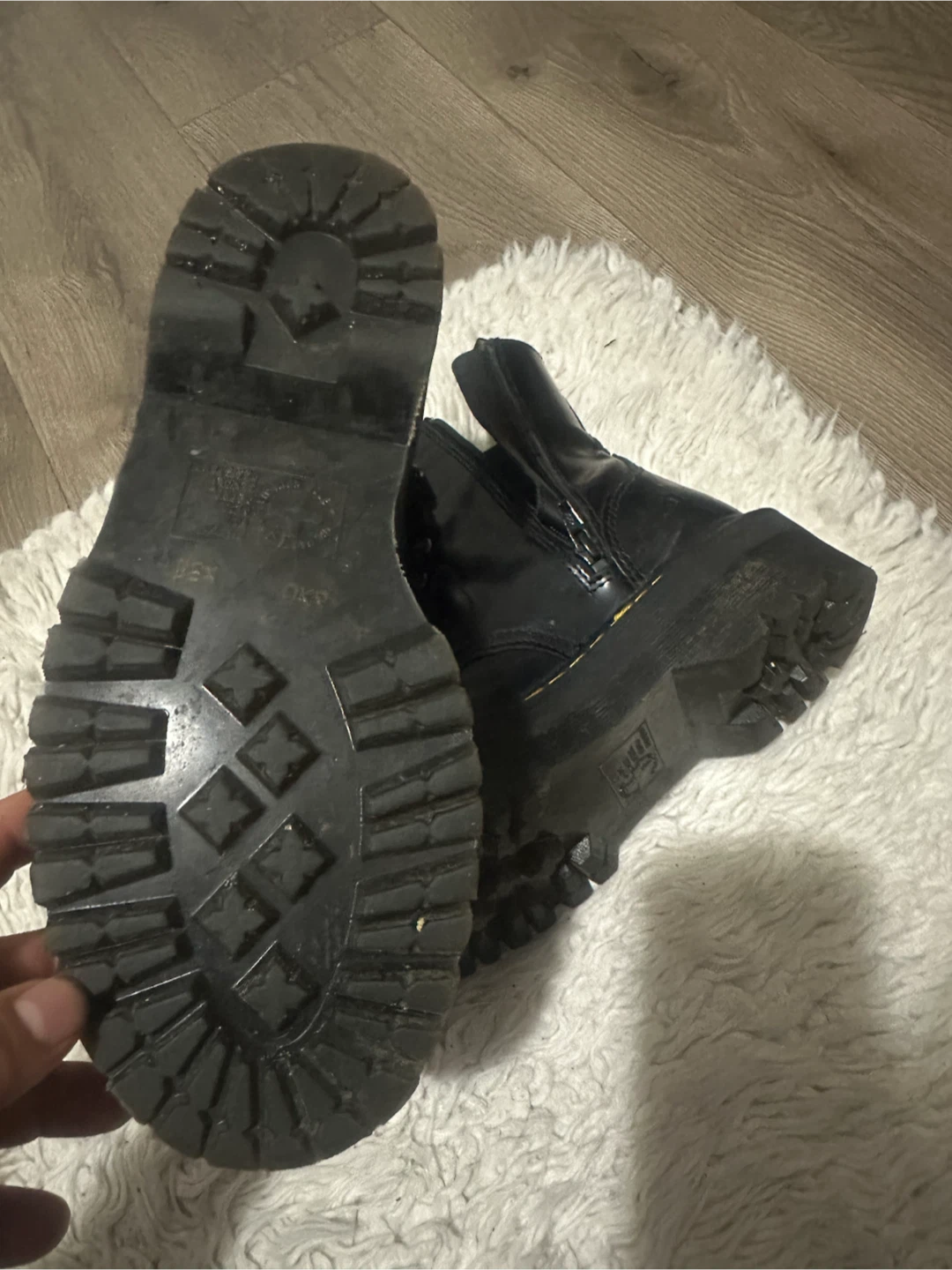 Dr. Martens Black Leather Platform Boots - photo 5