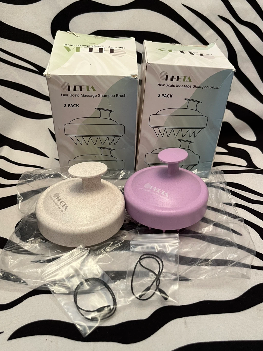 🪮 2 boxes HEETA 2-Pack Hair Scalp Massager & Shampoo Brushes