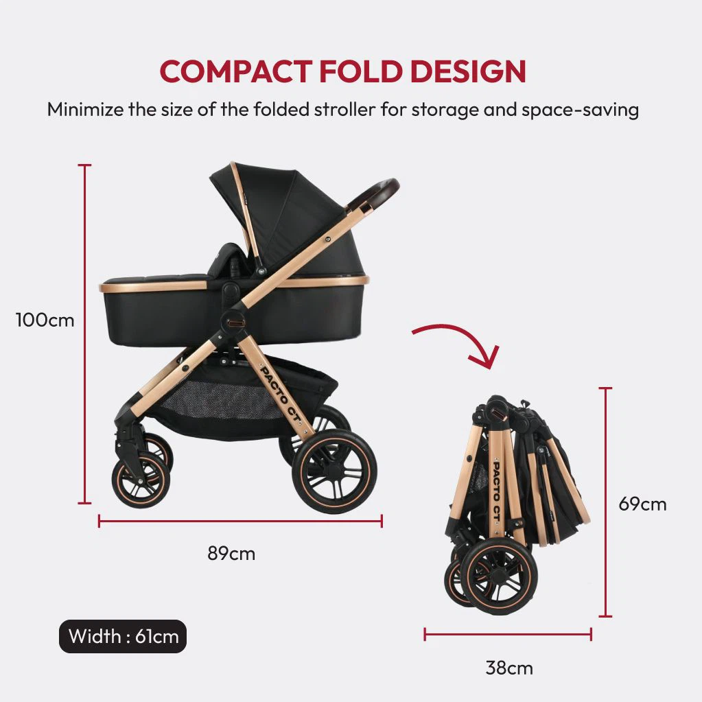 DrBash 2-in-1 Convertible Baby Stroller,Compact Fold 0-4 years