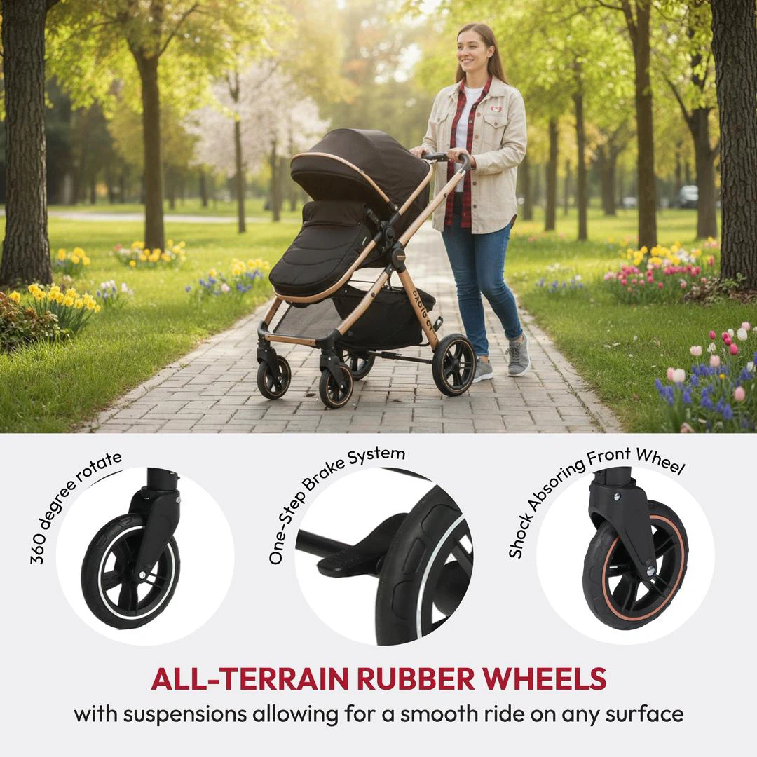DrBash 2-in-1 Convertible Baby Stroller,Compact Fold 0-4 years - photo 3