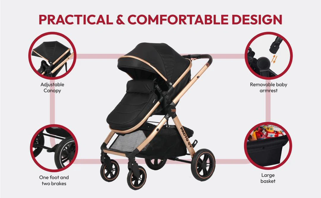 DrBash 2-in-1 Convertible Baby Stroller,Compact Fold 0-4 years - photo 4