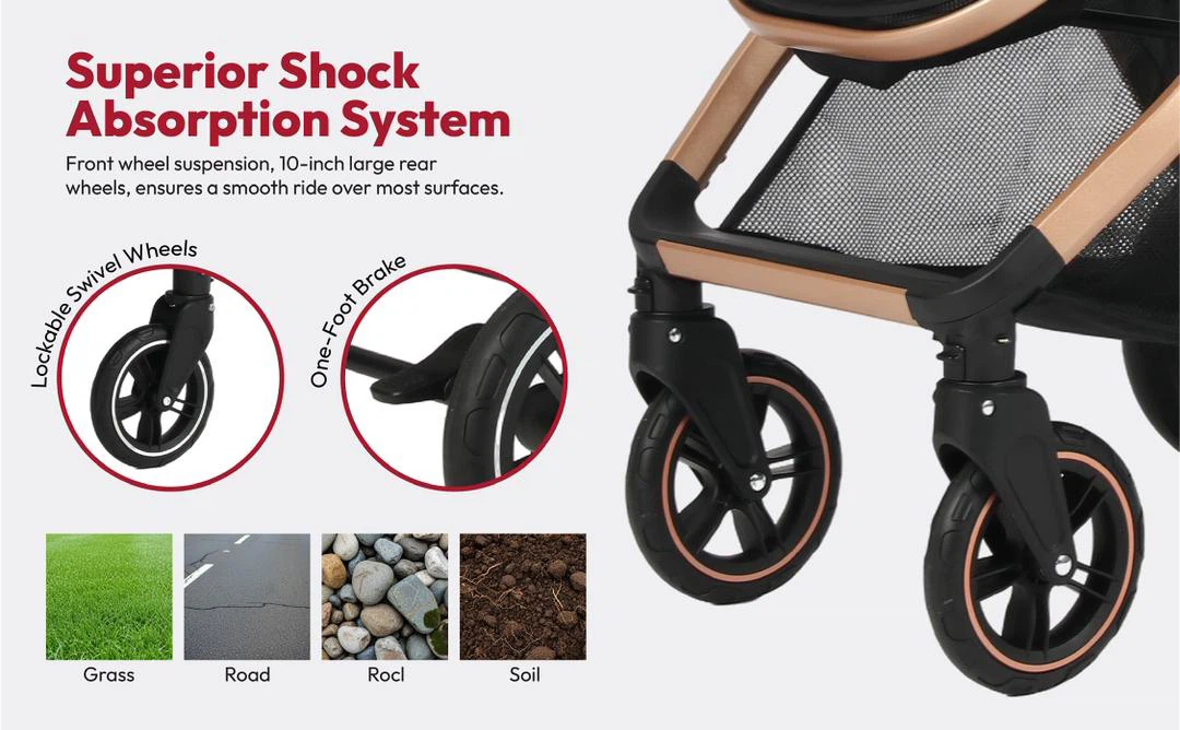 DrBash 2-in-1 Convertible Baby Stroller,Compact Fold 0-4 years - photo 5