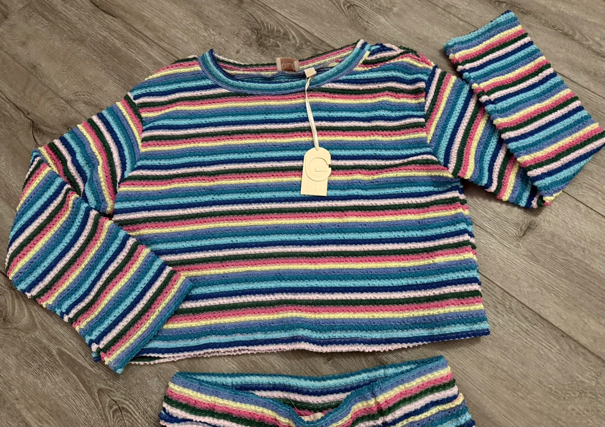 GLG Striped Knit Lounge Set - size Large - photo 5