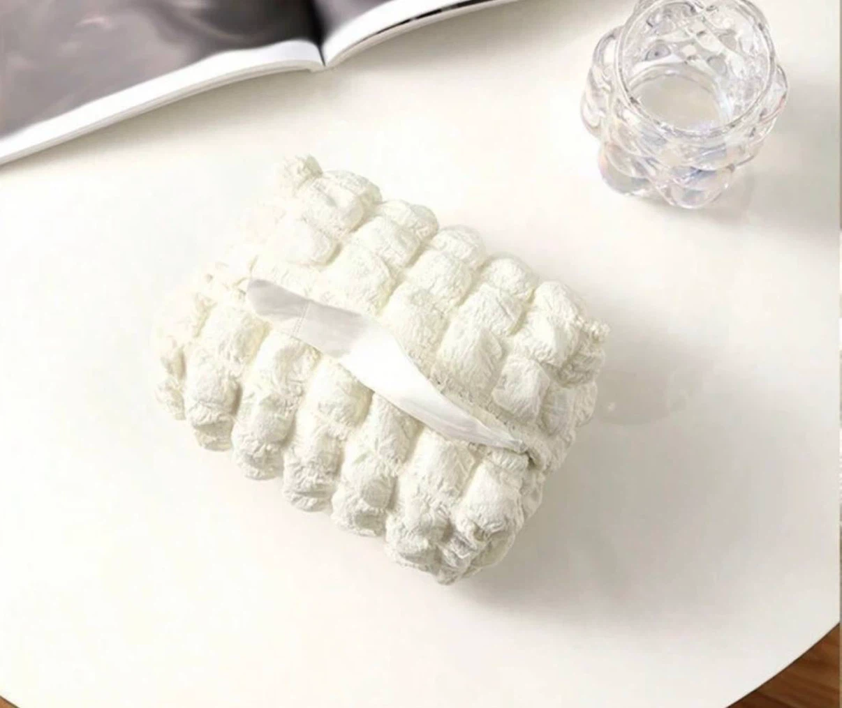 White Tissue Box Cover soft - photo 5