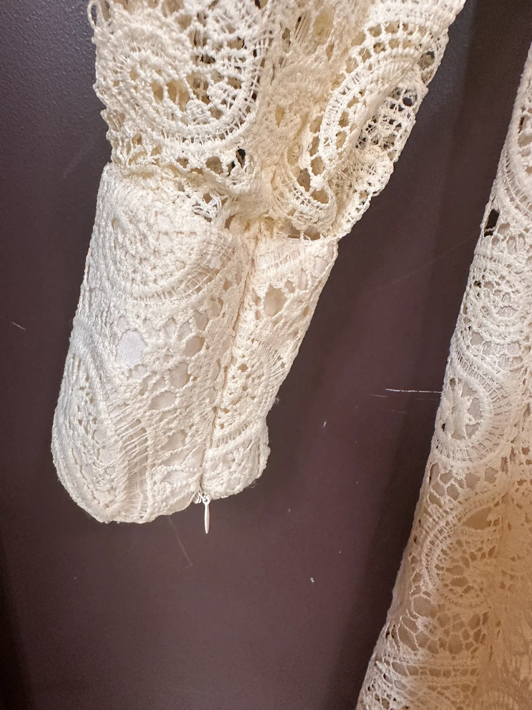 Cream Lace Dress with Belt - photo 3