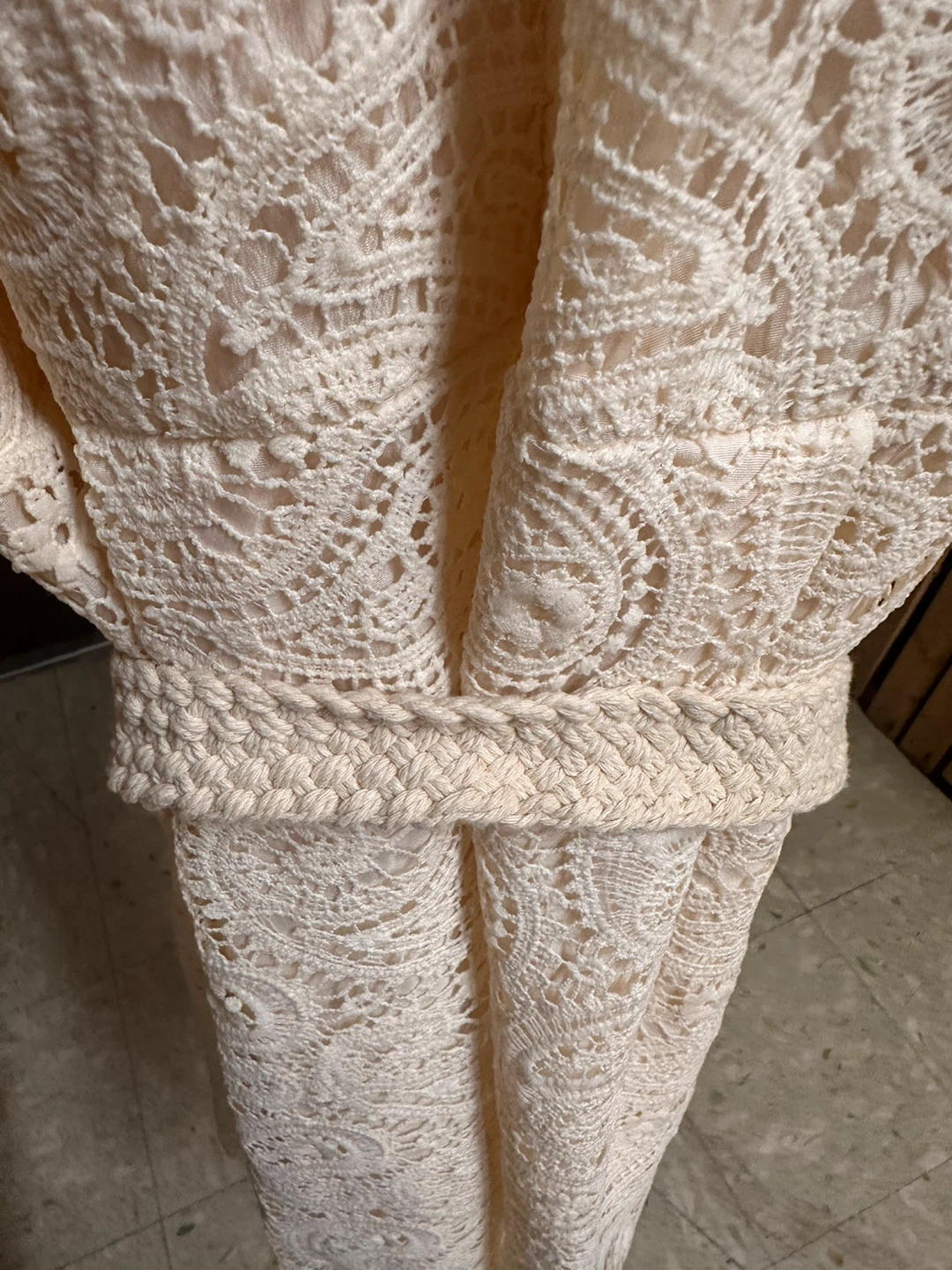 Cream Lace Dress with Belt - photo 4