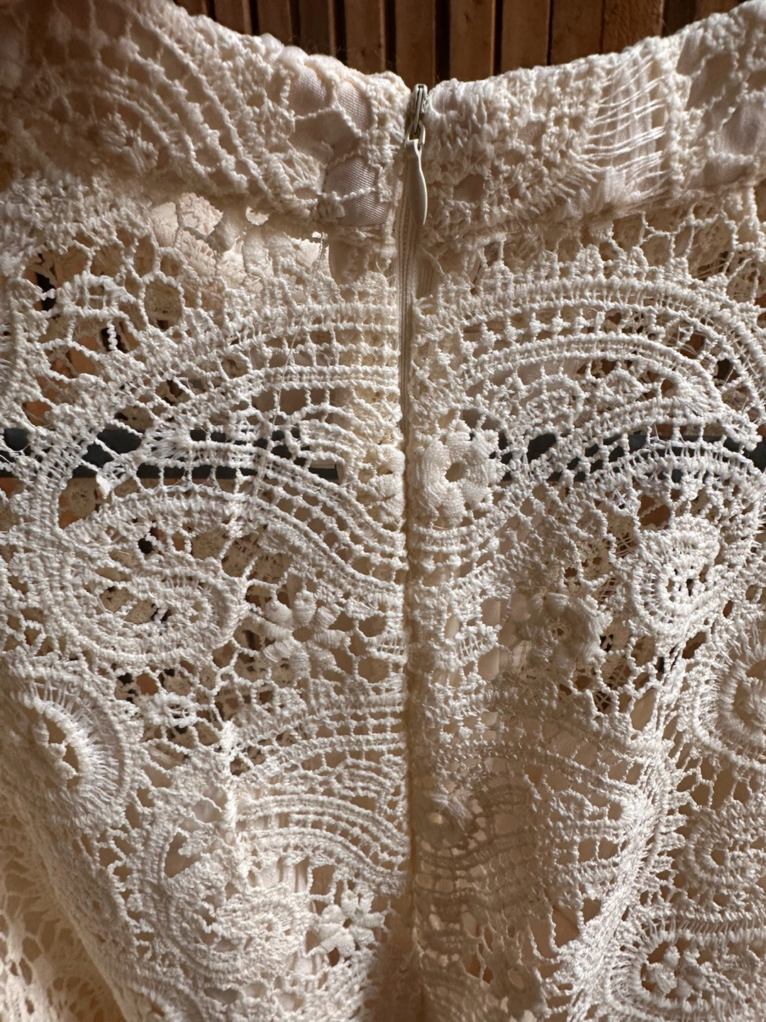 Cream Lace Dress with Belt - photo 5