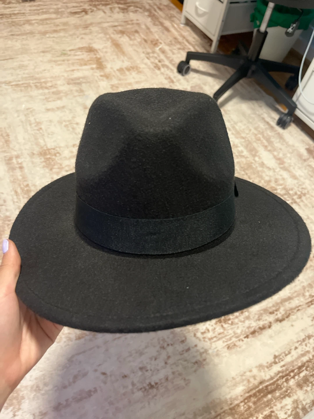 Black Fedora Hat - Size 57
