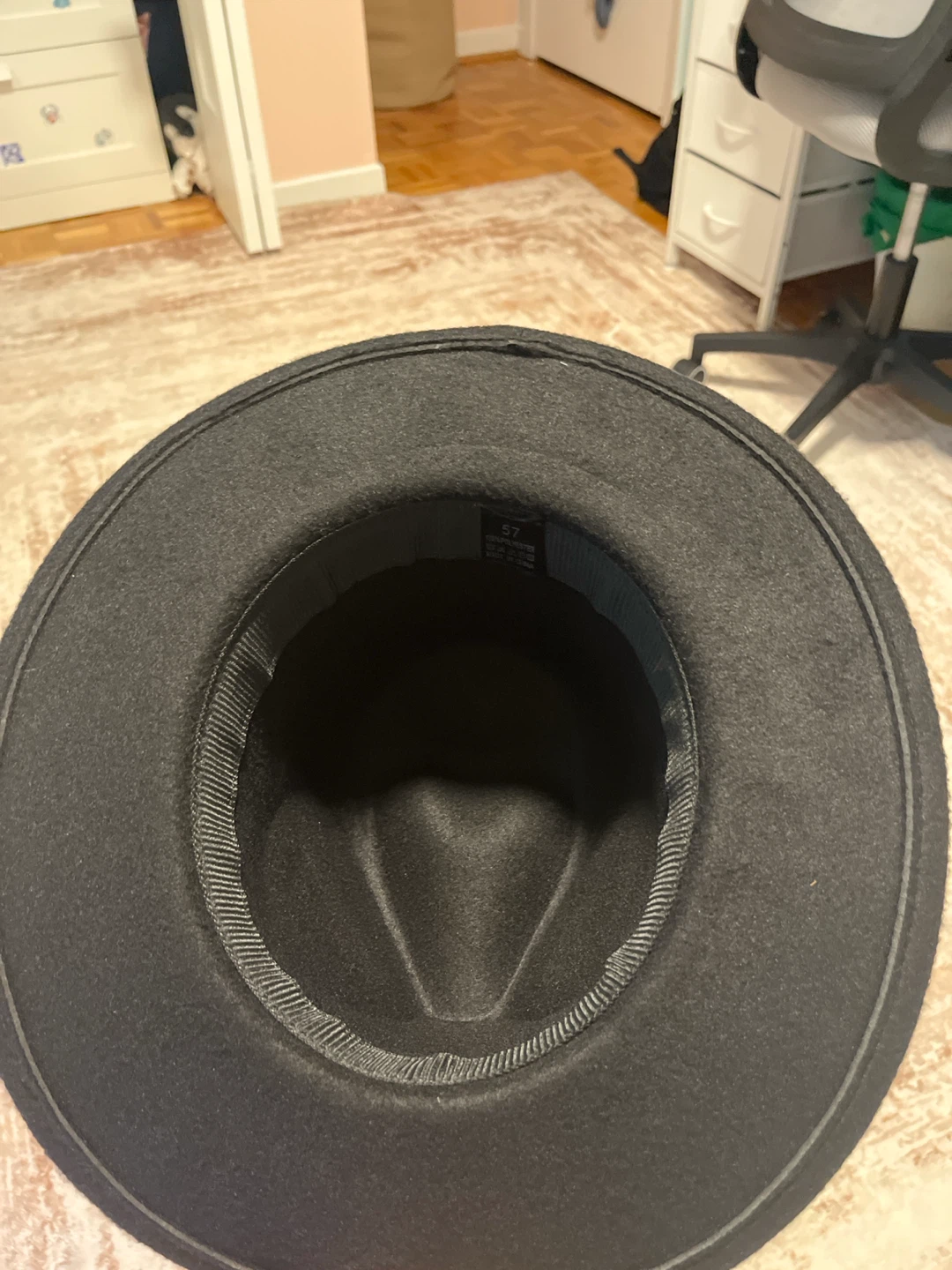 Black Fedora Hat - Size 57 - photo 2