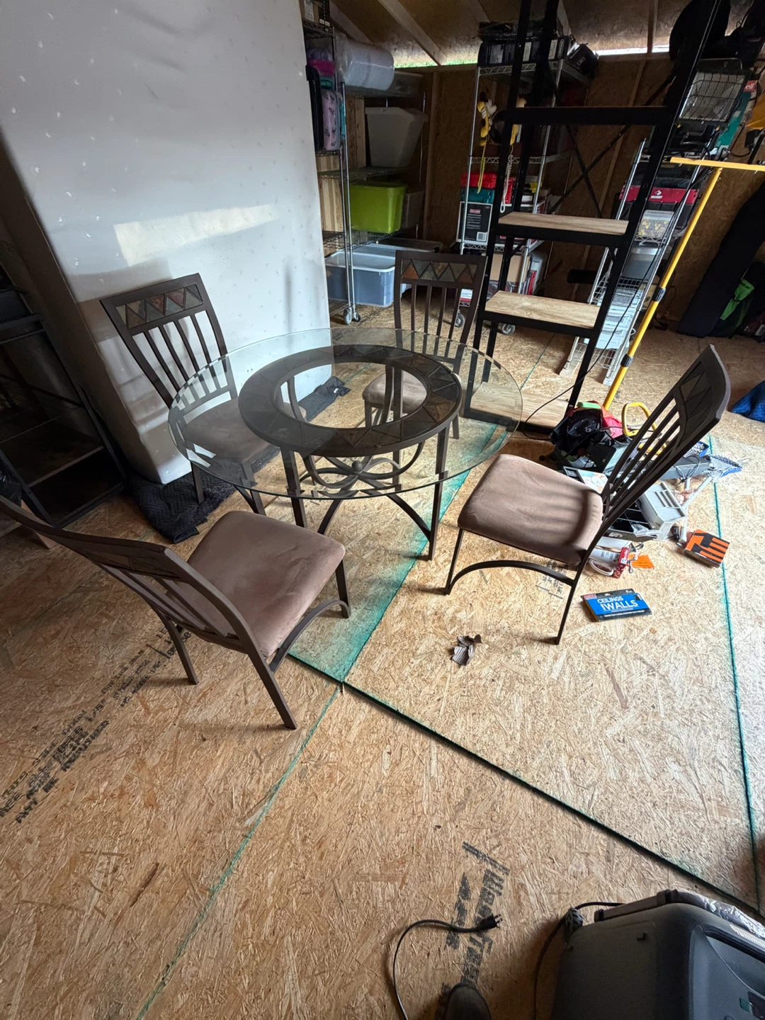 Glass Dining Table Set with 4 Chairs