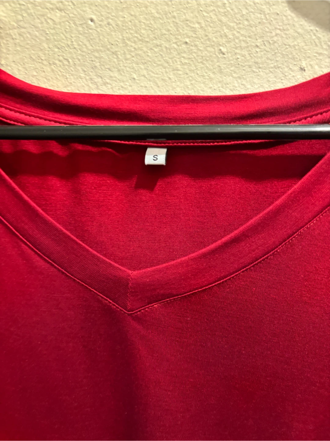 NEW-Red V-Neck Long Sleeve Shirt - photo 2