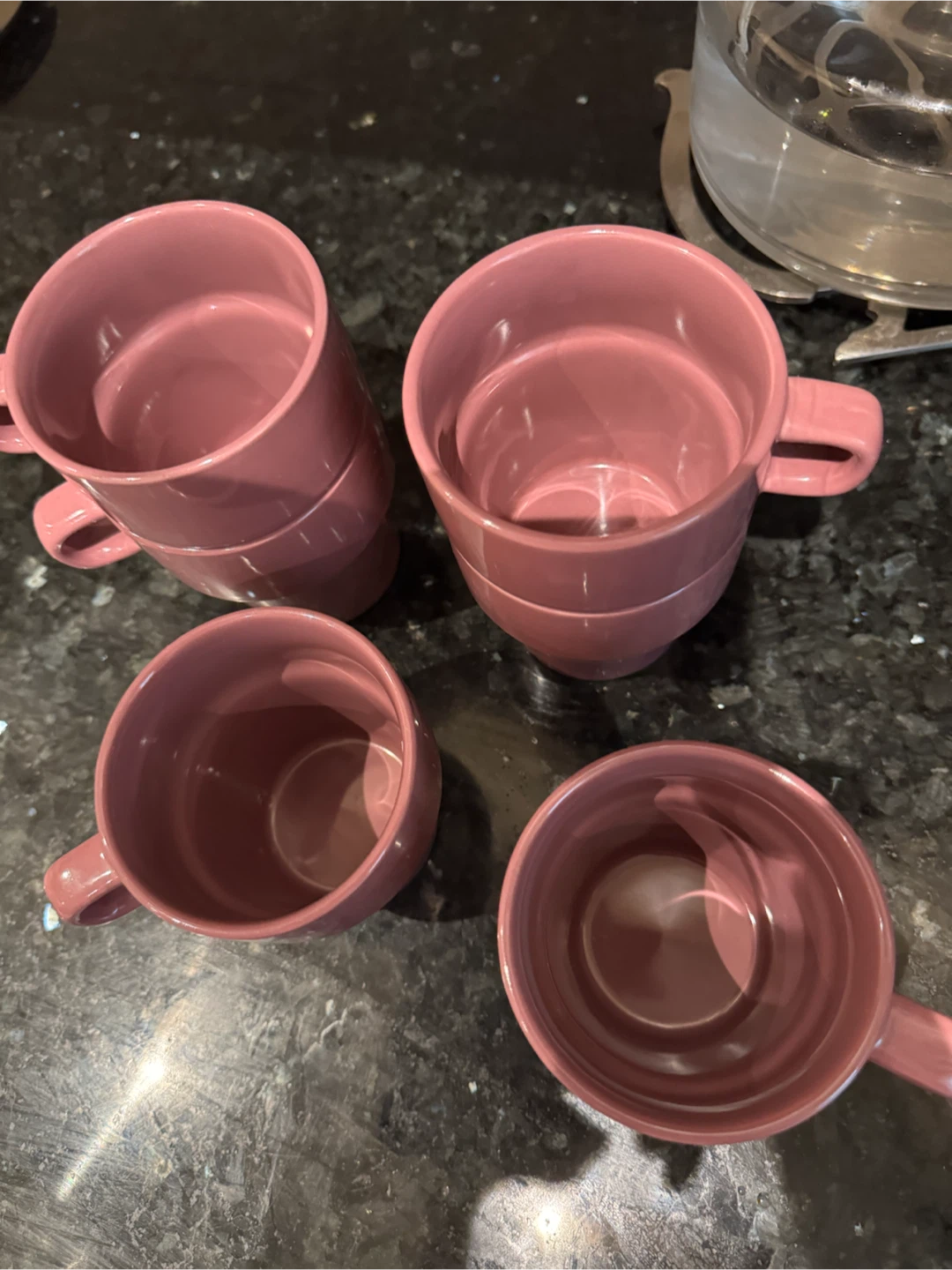 Set of 6 Pink Stackable Mugs - photo 2
