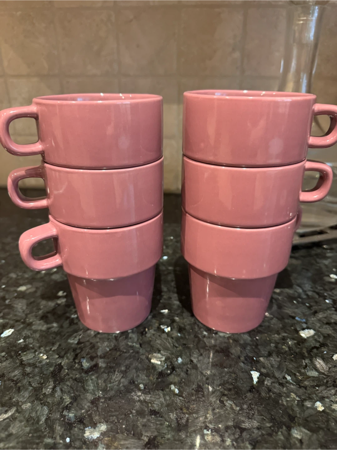 Set of 6 Pink Stackable Mugs - photo 3