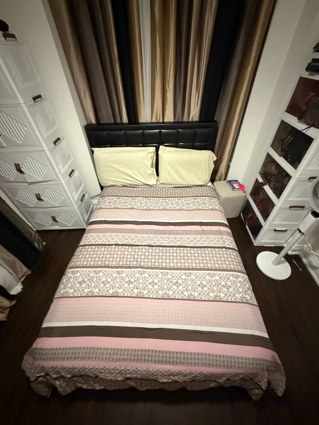 Leather double Bed Frame with Headboard