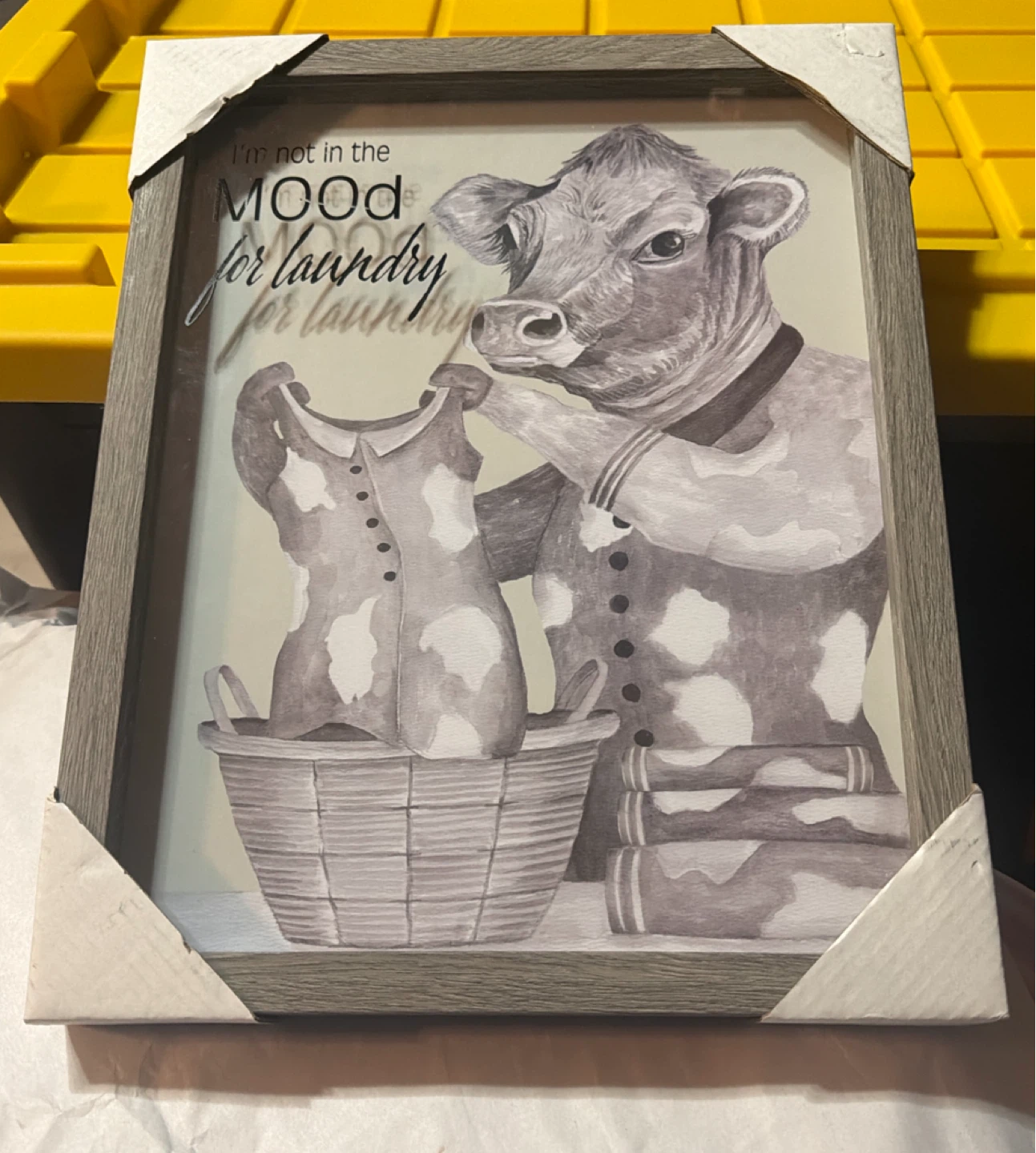 Farmhouse Cow "Mood for Laundry" Wall Art